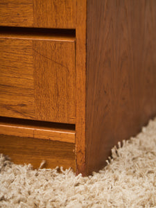 Large Multiple Drawer Mid-Century Modern Teak Cabinet Danish Modern