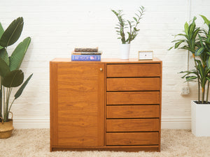 Large Multiple Drawer Mid-Century Modern Teak Cabinet Danish Modern