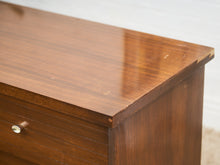 Load image into Gallery viewer, Mid-Century Modern Walnut 6-Drawer Dresser with Chrome Pulls
