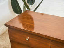 Load image into Gallery viewer, Mid-Century Modern Walnut 6-Drawer Dresser with Chrome Pulls
