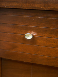 Mid-Century Modern Walnut 6-Drawer Dresser with Chrome Pulls