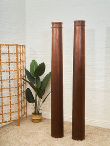Roman Tuscan tapered Columns Walnut Finish