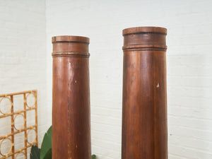 Roman Tuscan tapered Columns Walnut Finish