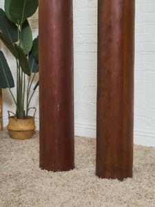 Roman Tuscan tapered Columns Walnut Finish