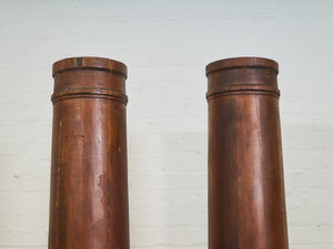 Roman Tuscan tapered Columns Walnut Finish