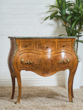 Load image into Gallery viewer, French Bombay Vintage Green Marble Top Nightstands
