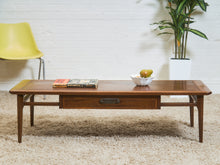 Load image into Gallery viewer, MCM Walnut Single Drawer Coffee Table
