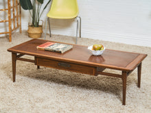 Load image into Gallery viewer, MCM Walnut Single Drawer Coffee Table
