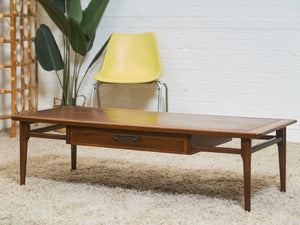 MCM Walnut Single Drawer Coffee Table