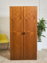 Load image into Gallery viewer, Mid-Century Modern Walnut Storage Cabinet with Black Handles
