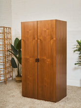 Load image into Gallery viewer, Mid-Century Modern Walnut Storage Cabinet with Black Handles
