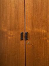 Load image into Gallery viewer, Mid-Century Modern Walnut Storage Cabinet with Black Handles
