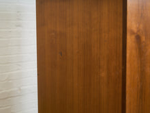 Load image into Gallery viewer, Mid-Century Modern Walnut Storage Cabinet with Black Handles
