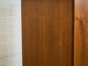 Mid-Century Modern Walnut Storage Cabinet with Black Handles