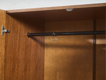 Load image into Gallery viewer, Mid-Century Modern Walnut Storage Cabinet with Black Handles
