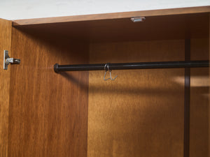 Mid-Century Modern Walnut Storage Cabinet with Black Handles