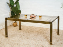 Load image into Gallery viewer, Mid-Century Mastercraft Greek Key Brass and Glass Dining Table
