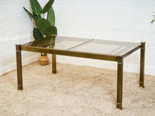 Load image into Gallery viewer, Mid-Century Mastercraft Greek Key Brass and Glass Dining Table
