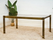 Load image into Gallery viewer, Mid-Century Mastercraft Greek Key Brass and Glass Dining Table

