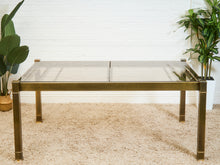 Load image into Gallery viewer, Mid-Century Mastercraft Greek Key Brass and Glass Dining Table
