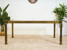 Load image into Gallery viewer, Mid-Century Mastercraft Greek Key Brass and Glass Dining Table
