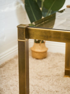 Mid-Century Mastercraft Greek Key Brass and Glass Dining Table