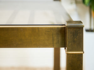 Mid-Century Mastercraft Greek Key Brass and Glass Dining Table