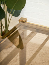 Load image into Gallery viewer, Mid-Century Mastercraft Greek Key Brass and Glass Dining Table
