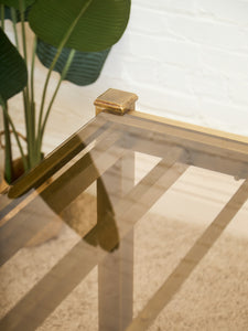 Mid-Century Mastercraft Greek Key Brass and Glass Dining Table