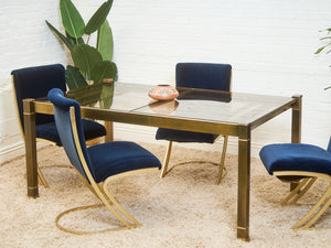 Mid-Century Mastercraft Greek Key Brass and Glass Dining Table