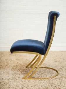 Mid-Century Basset Navy Blue Chairs Set of 6
