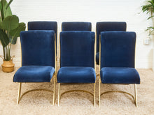 Load image into Gallery viewer, Mid-Century Basset Navy Blue Chairs Set of 6
