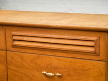 Load image into Gallery viewer, Walnut 6 Drawer Dresser with Louvered Drawers
