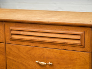 Walnut 6 Drawer Dresser with Louvered Drawers