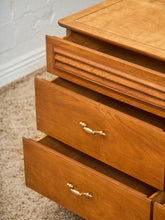 Load image into Gallery viewer, Walnut 6 Drawer Dresser with Louvered Drawers
