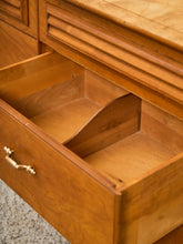 Load image into Gallery viewer, Walnut 6 Drawer Dresser with Louvered Drawers
