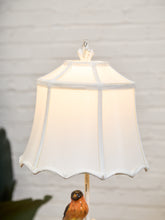 Load image into Gallery viewer, Pair of Whimsical Ceramic Bird Table Lamps with Pleated Shades
