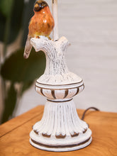 Load image into Gallery viewer, Pair of Whimsical Ceramic Bird Table Lamps with Pleated Shades
