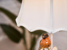 Load image into Gallery viewer, Pair of Whimsical Ceramic Bird Table Lamps with Pleated Shades
