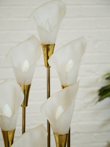 Vintage Hollywood Regency Lily Brass Table Lamp