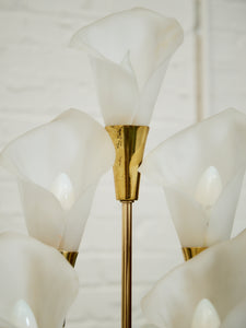 Vintage Hollywood Regency Lily Brass Table Lamp