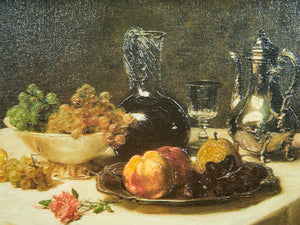 Baroque Still Life Oil Painting in Gilded Rococo Frame