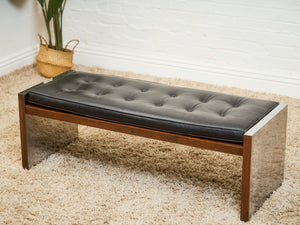 1970’s Italian Chrome and Rosewood Bench
