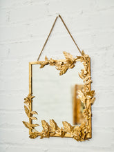 Load image into Gallery viewer, Gilt Floral Mirror with Sculptural Botanical Wreath Frame
