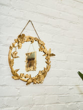 Load image into Gallery viewer, Petite Round Floral Gilt Mirror with Sculpted Vine Detail
