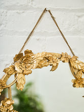 Load image into Gallery viewer, Petite Round Floral Gilt Mirror with Sculpted Vine Detail
