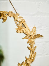Load image into Gallery viewer, Petite Round Floral Gilt Mirror with Sculpted Vine Detail
