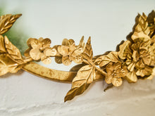 Load image into Gallery viewer, Petite Round Floral Gilt Mirror with Sculpted Vine Detail
