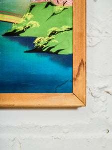 Tranquil View of Mount Fuji – Japanese Silkscreen Landscape