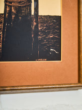 Load image into Gallery viewer, Misty Harbor With Tall Ships Maritime Silhouette Print

